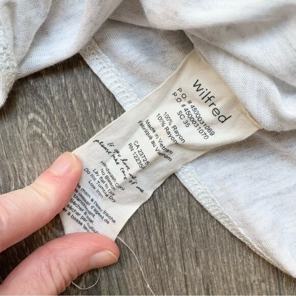 Aritzia Wilfred Tank Top T-shirt Rayon Sleeveless Split Back Open Off White XXS - Picture 6 of 7